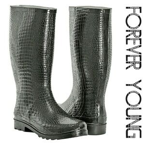 Women Tall Rainboots, #1415, Croco